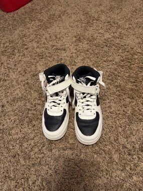 Nike High-Top Athletic Sneakers in Black and White